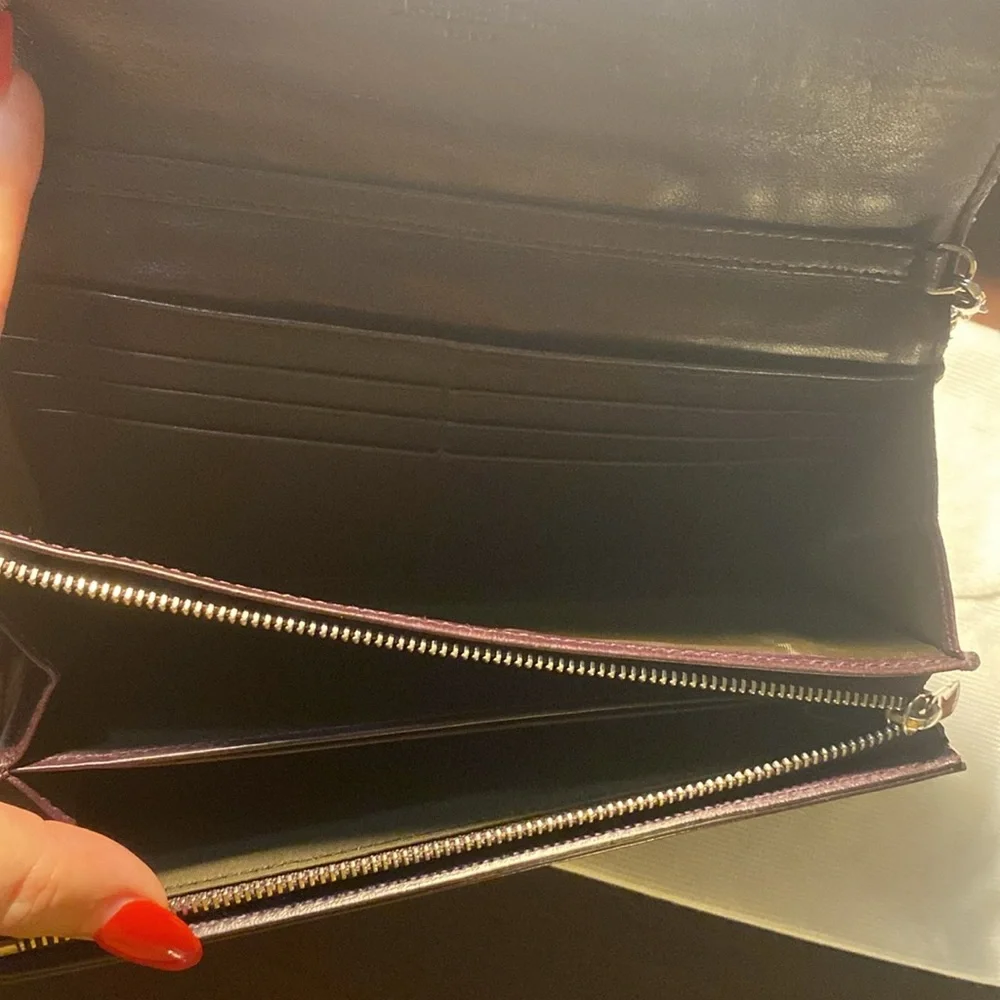 💎Christian Dior, purple patent leather wallet on chain 💎
